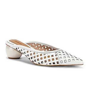 JAGGAR The Label Cage White Leather Heels